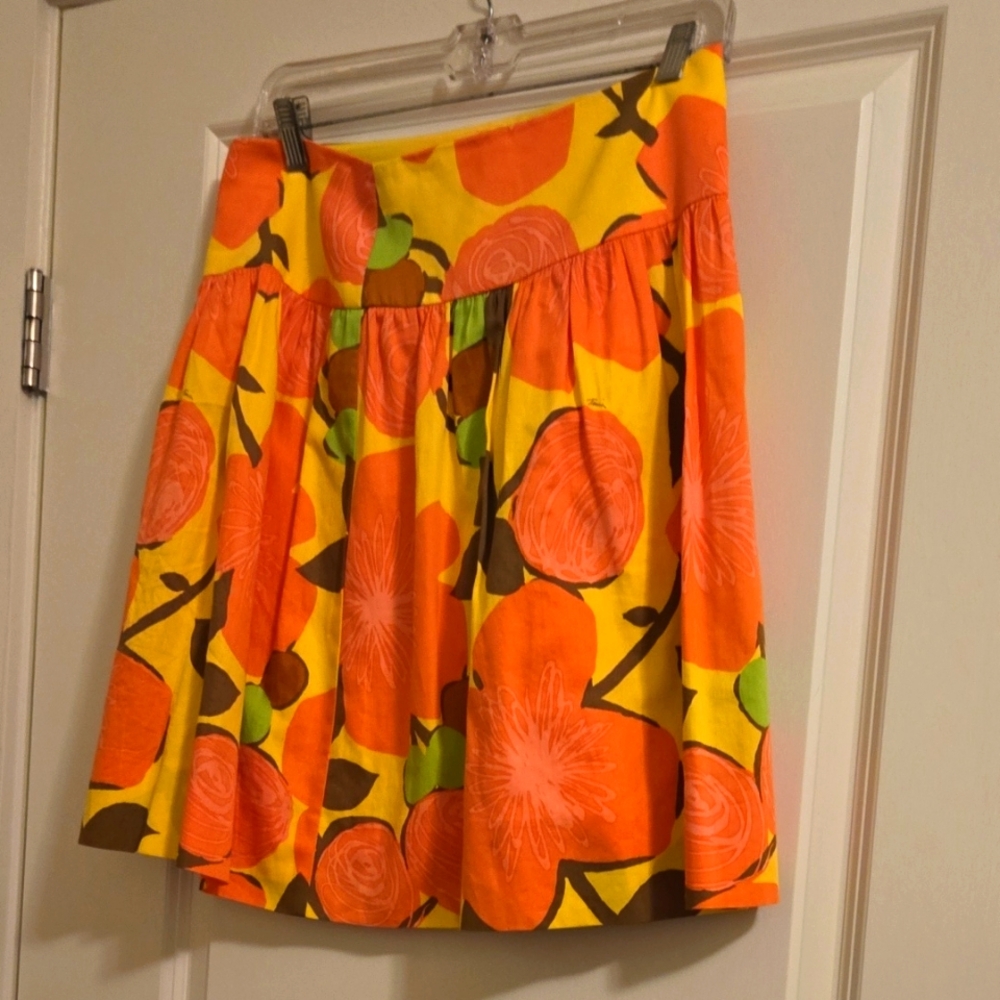 Trina Turk Floral Skirt 100% Cotton